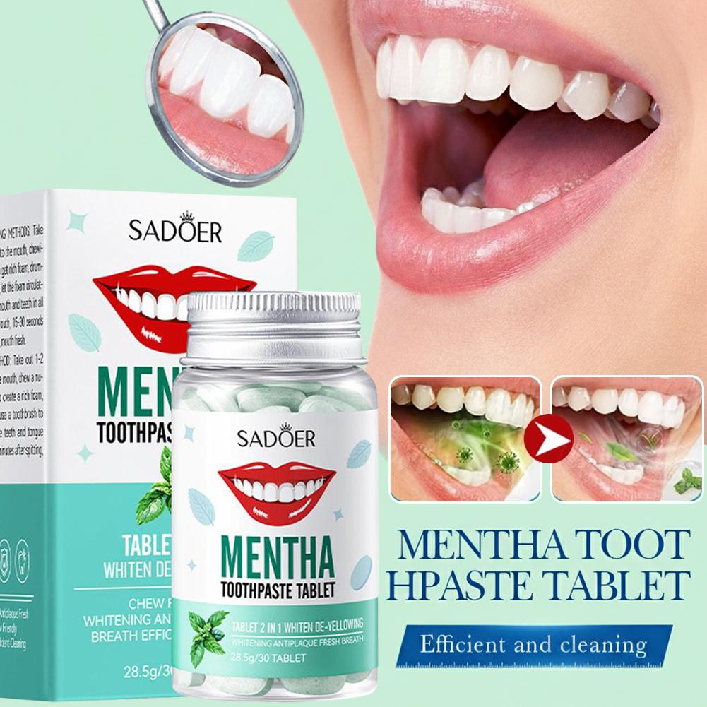 Teeth Whitening Products - 30 Pastilles de Dentifrice Solides Blanchissantes