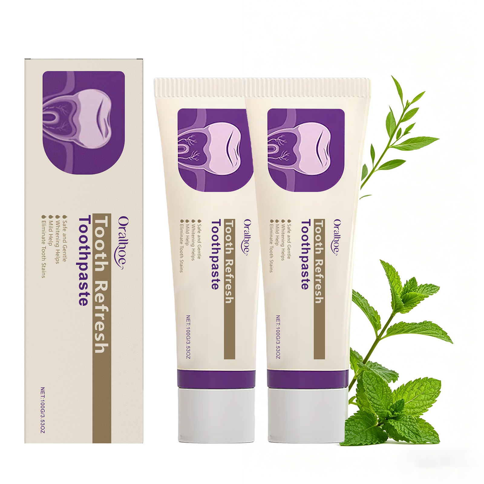 Teeth Whitening Treatment - Dentifrice blanchissant à la menthe Tooth